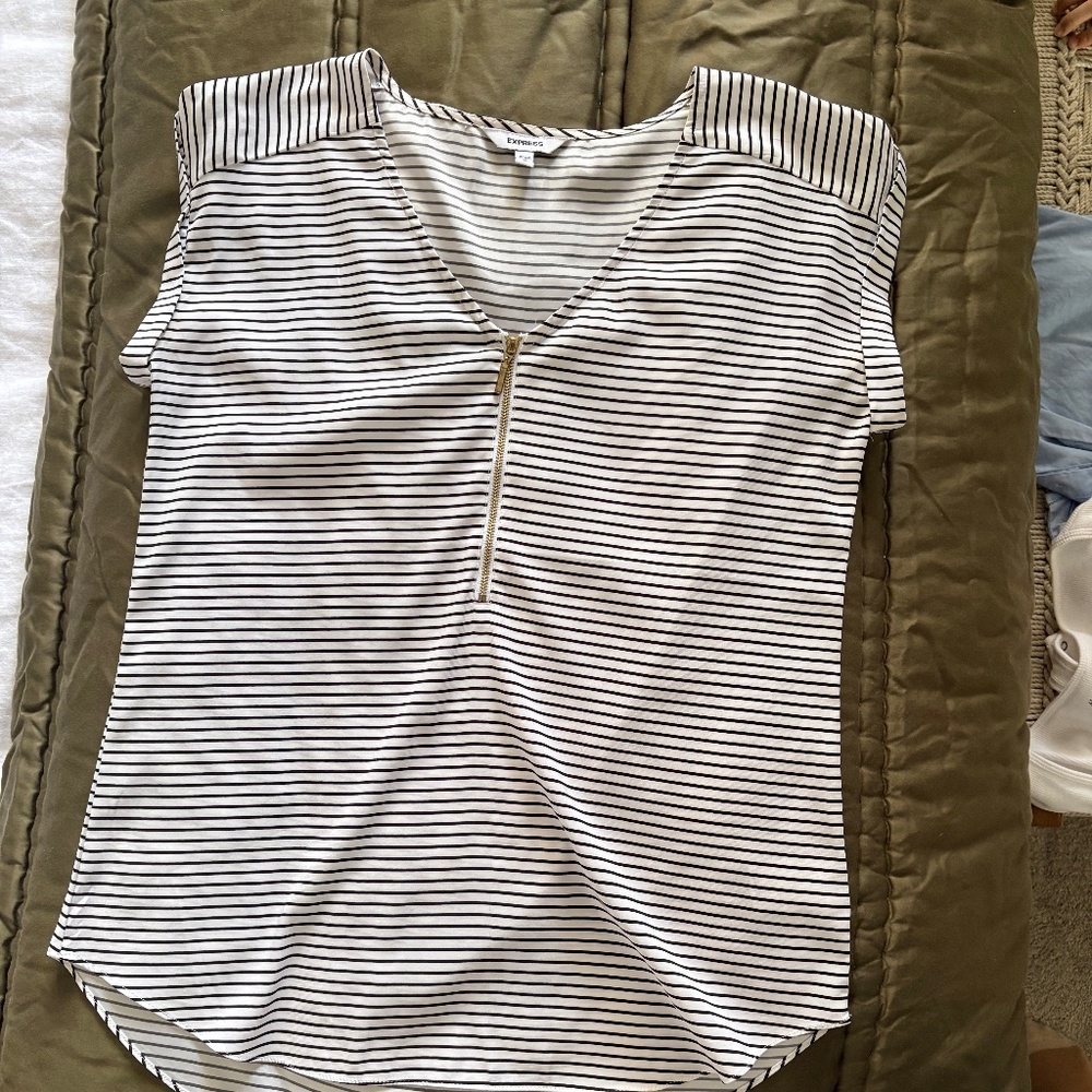 Striped zipper Blouse